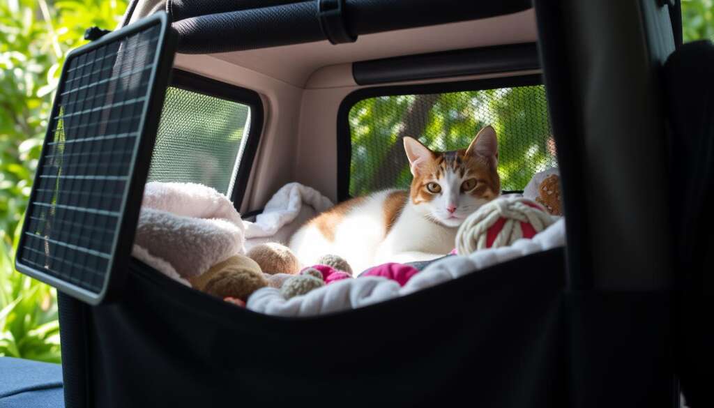 Cat in a Travel Carrier