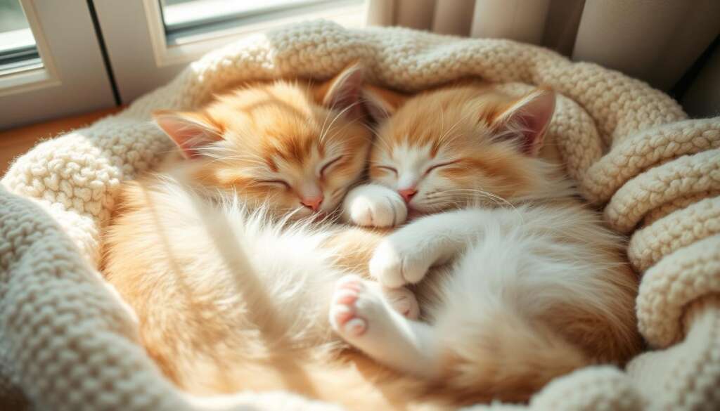 Cats Hugging Each Other in Sleep